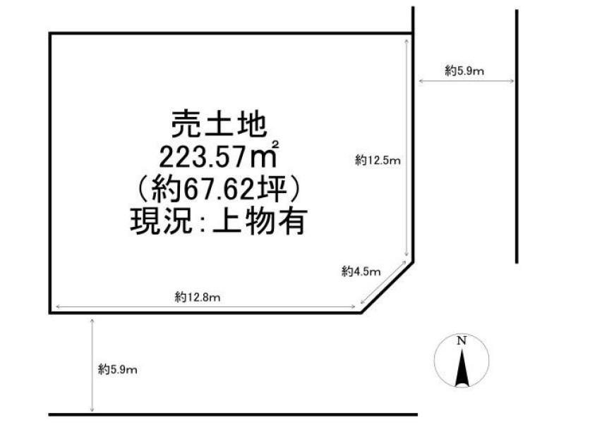 西ノ京円町　建築条件無し売土地