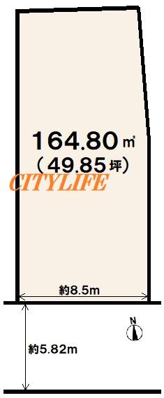 西ノ京北円町　建築条件なし売土地